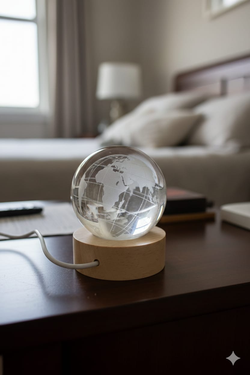 Earth Globe - Crystal Lamp