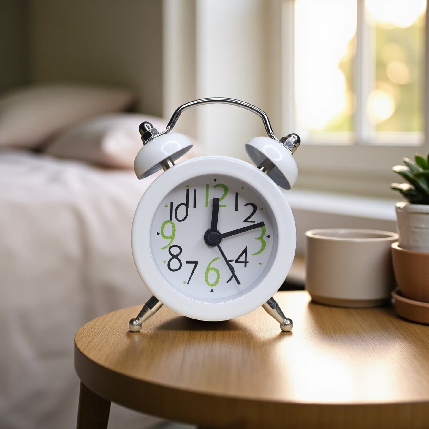 Metal Alarm Clock - White