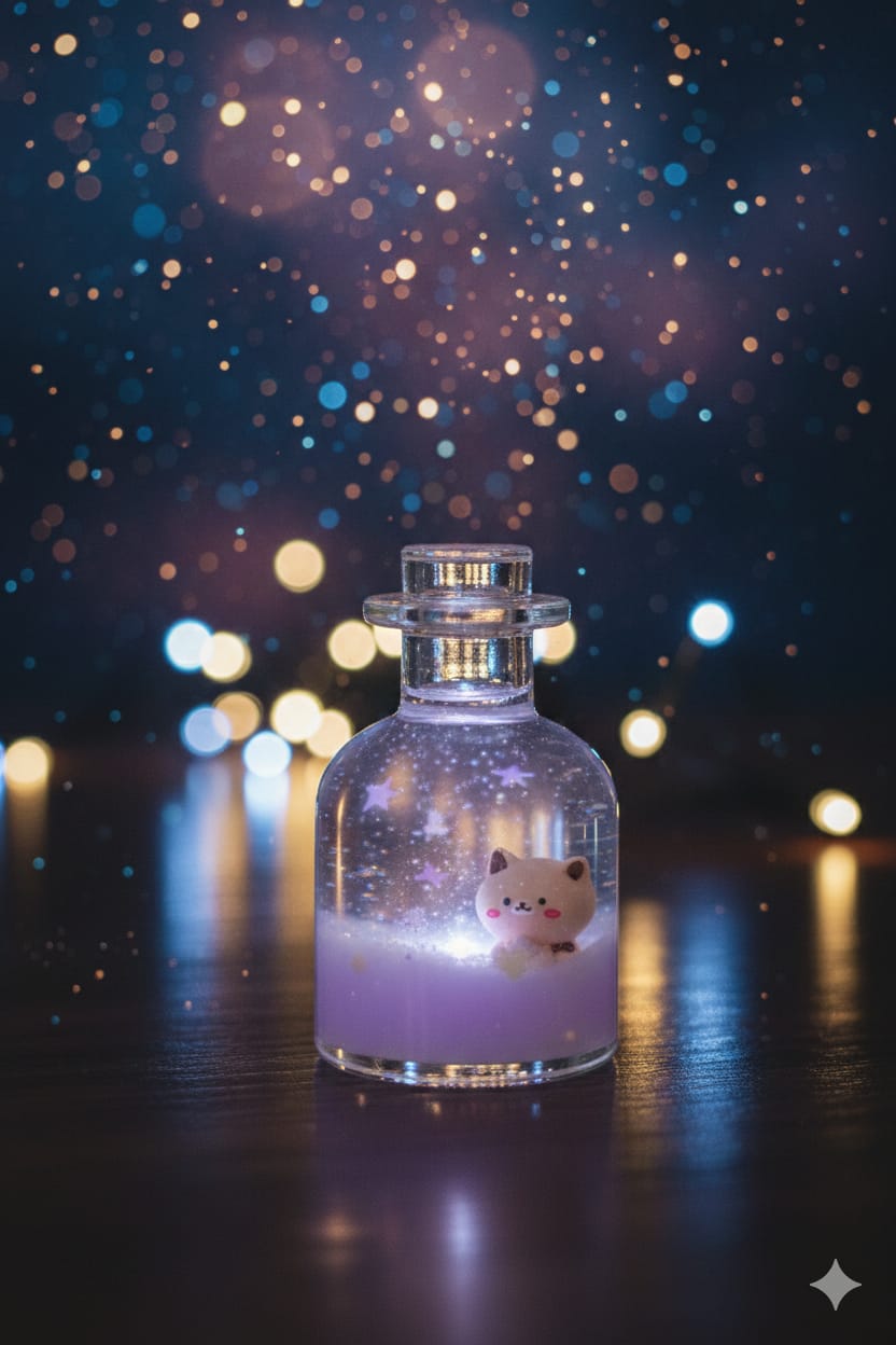 Purple Glow Bear Potion - Paper Weight Floting