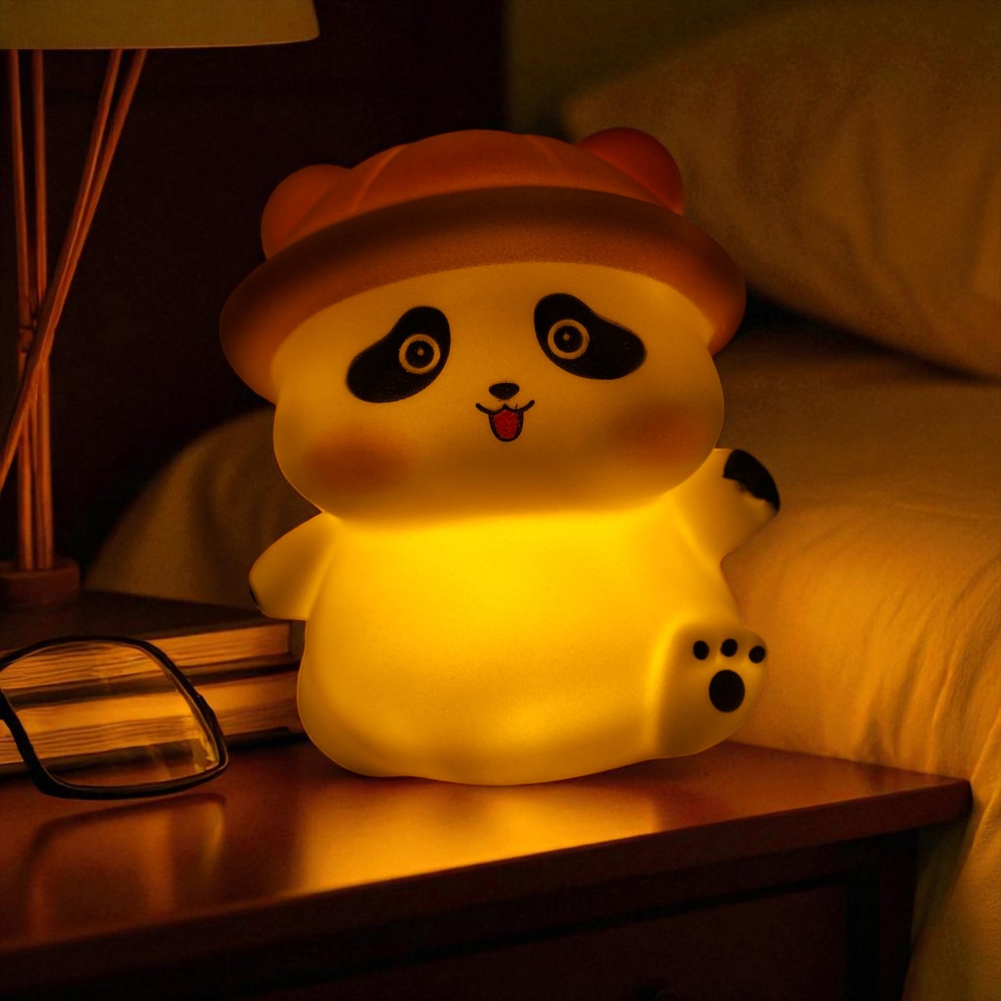 Cute Mini Bamboo Yellow Cap Panda - Night Lamp