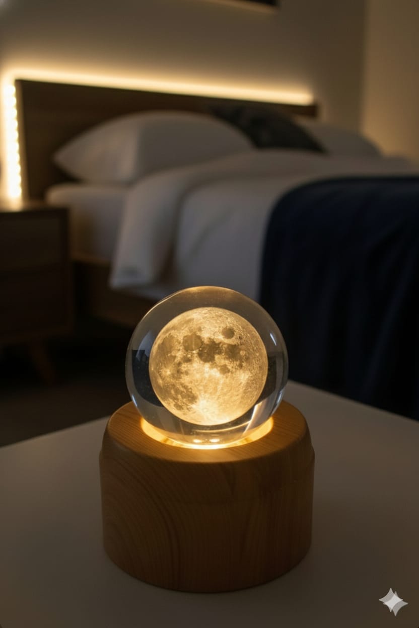 Moon Crystal  Big Lamp - Rotating