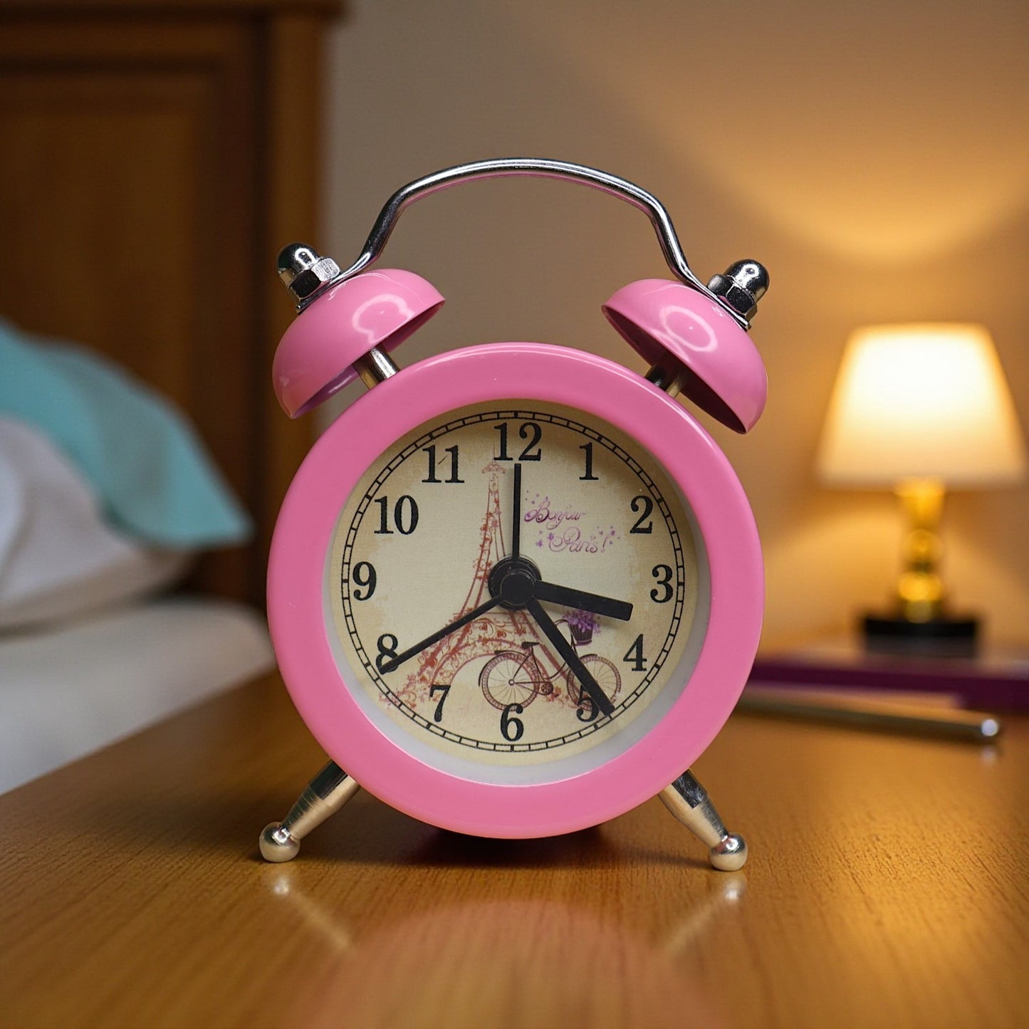 Metal Mini Alarm Clock - Pink