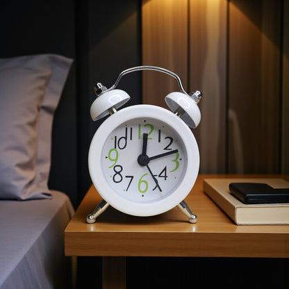 Metal Alarm Clock - White