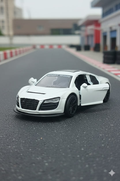 Die Cast Metal Car With Pull Back - White