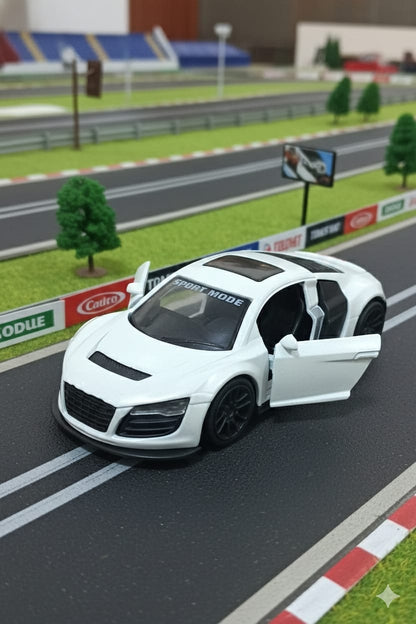 Die Cast Metal Car With Pull Back - White