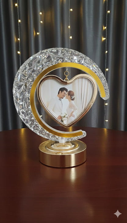 Elegant Moon Heart Photo Frame - Confirmed order → Send photo to 7200781045.