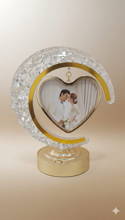 Elegant Moon Heart Photo Frame - Confirmed order → Send photo to 7200781045.