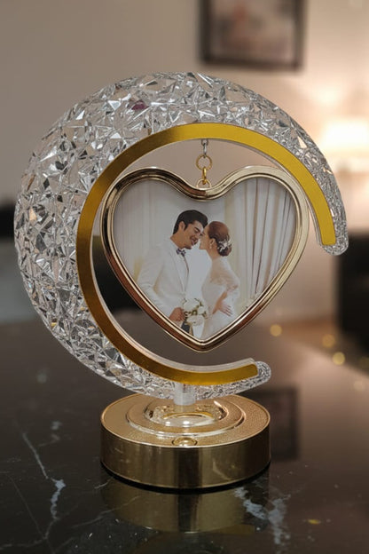Elegant Moon Heart Photo Frame - Confirmed order → Send photo to 7200781045.